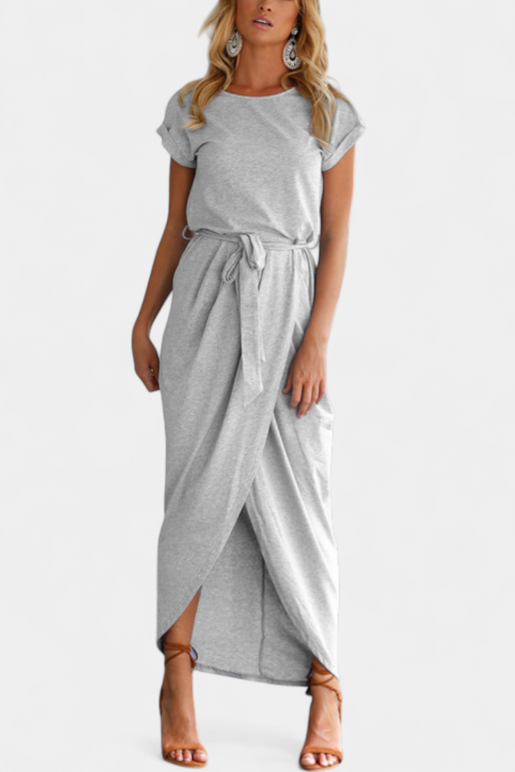 Clarissa | Vestido Midi Envolvente con Abertura Lateral