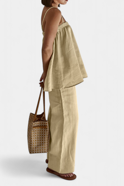 Manuelita | Conjunto de Verano con Top Suelto y Pantalón Fluido