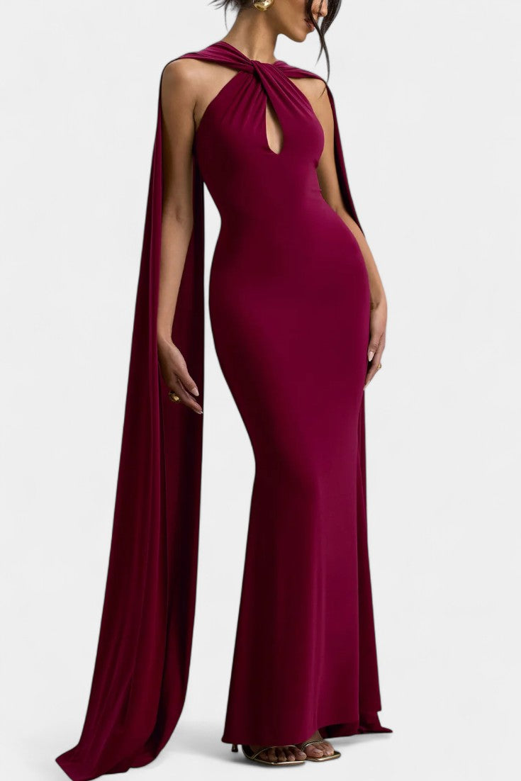 Faffienia | Vestido Maxi con Escote Halter y Corte en Forma de Llave