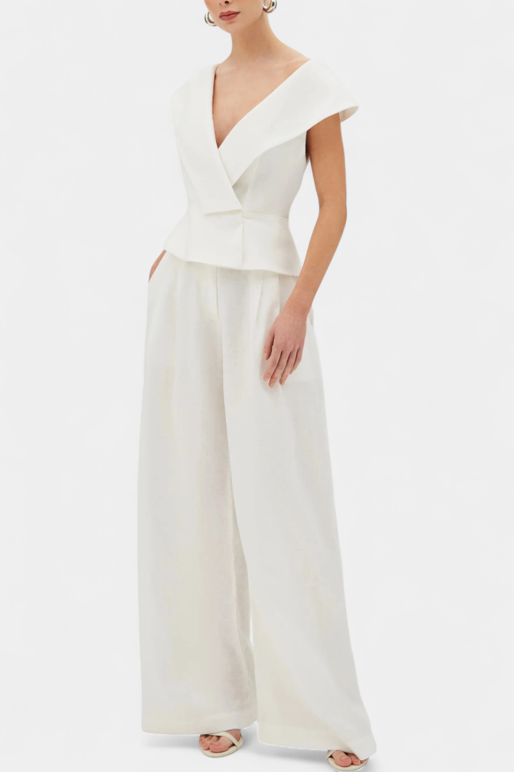 Tecla | Conjunto Top Asimétrico y Pantalón Palazzo