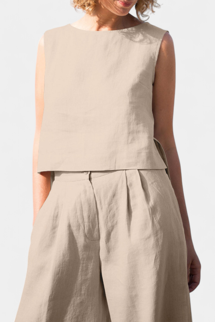 Yvanne | Conjunto Vintage Sin Mangas de Verano