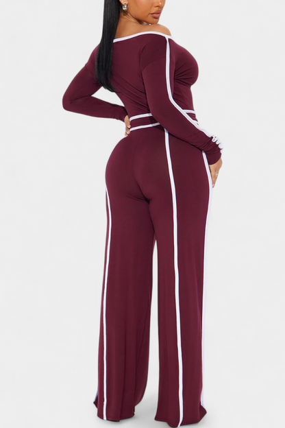 Krystelle | Conjunto Off-Shoulder con Pantalón de Corte Recto