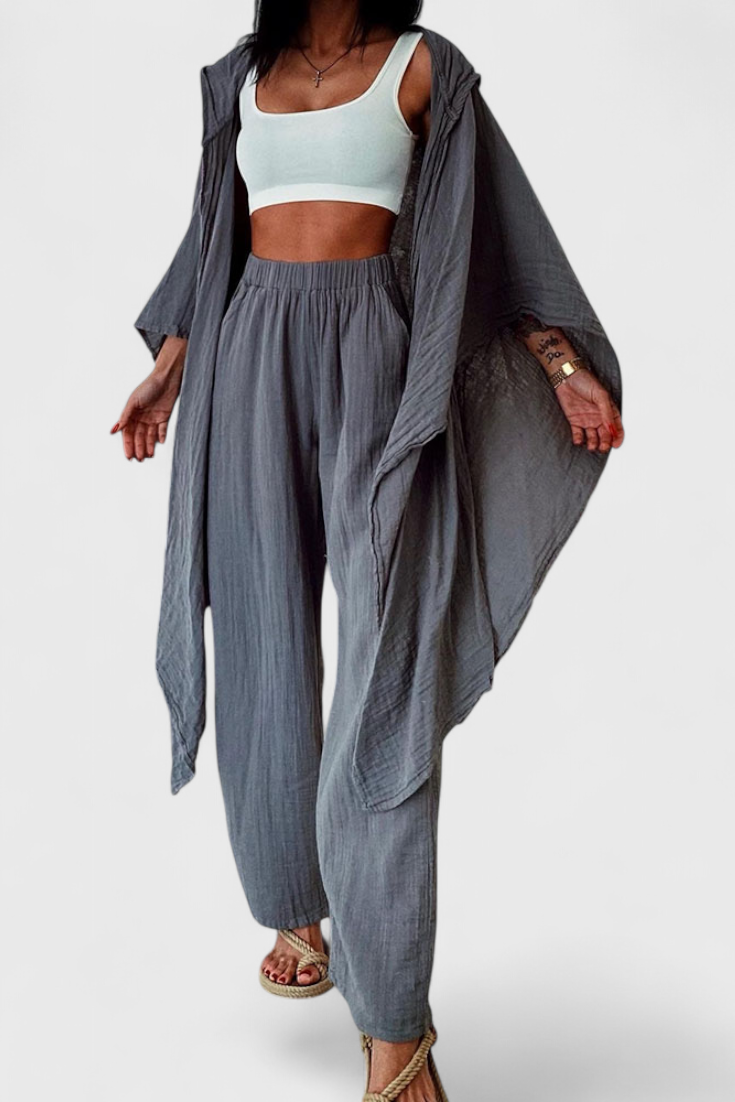 Henley | Conjunto Casual de Dos Piezas con Cárdigan