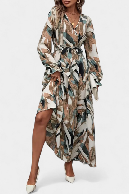 Adora | Vestido Largo de Manga Larga con Escote en V