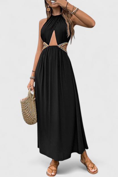Sorina | Vestido Midi Halter con Cortes