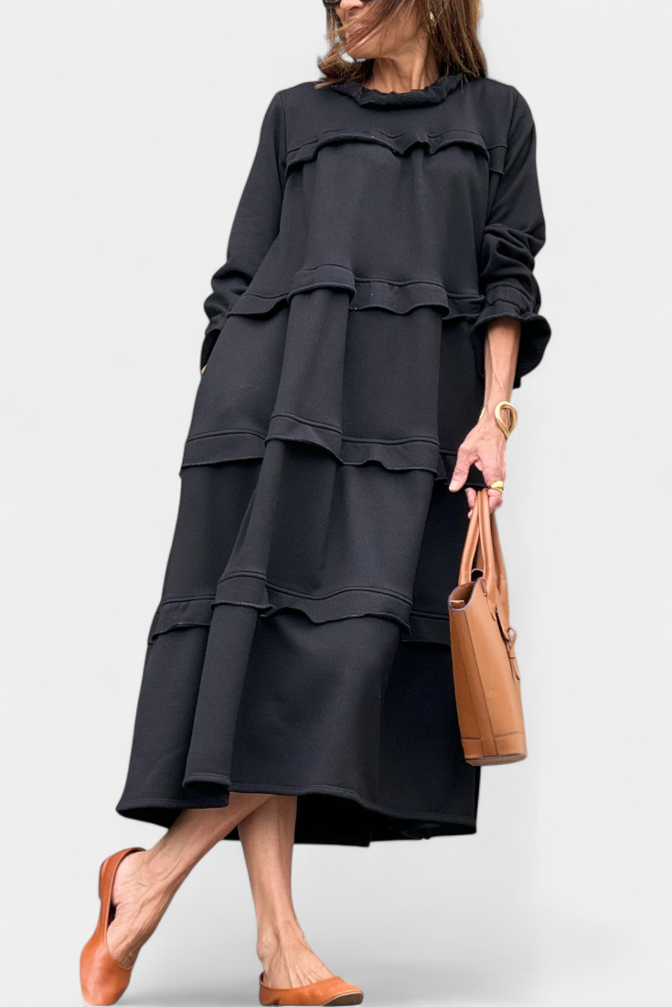 Jada | Vestido Sudadera con Volantes y Silueta Casual-Chic