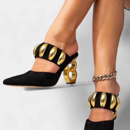 Irene | Sandalias de Tacón Afilado con Detalles Metálicos