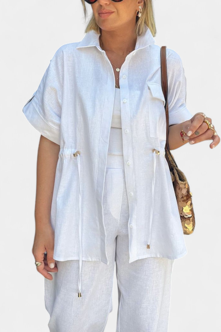 Lani | Conjunto Relaxed de Camisa y Pantalones de Algodón y Lino