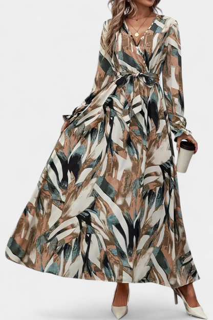 Adora | Vestido Largo de Manga Larga con Escote en V