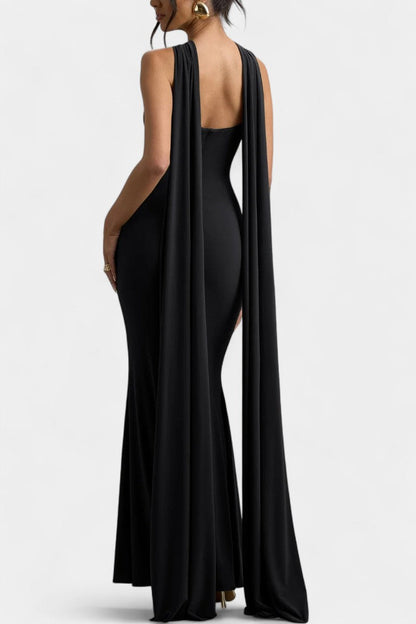 Faffienia | Vestido Maxi con Escote Halter y Corte en Forma de Llave