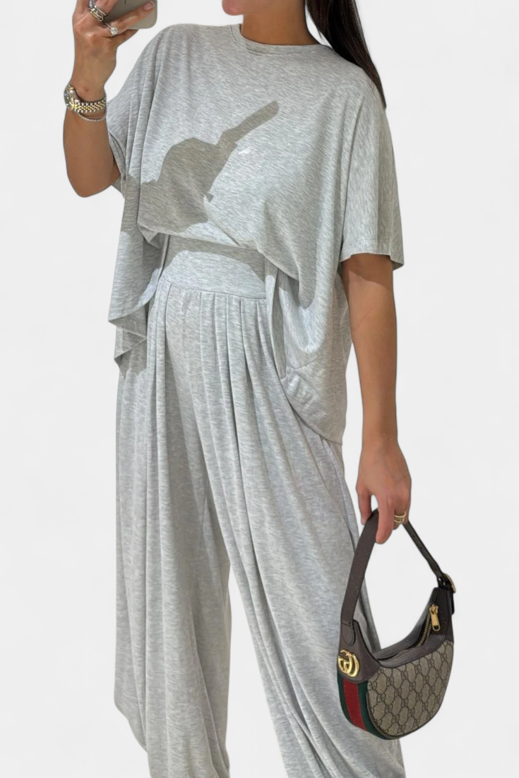Trista | Conjunto Casual de Top Suave y Pantalones de Pierna Ancha