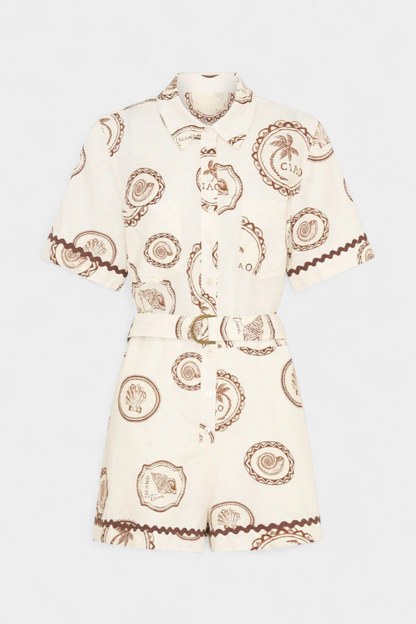 Jéssica-Rafaela | Mono Camiseta con Detalle de Concha y Botones