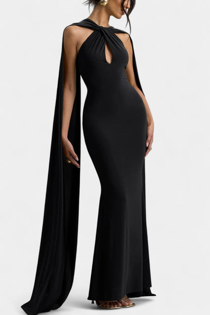 Faffienia | Vestido Maxi con Escote Halter y Corte en Forma de Llave