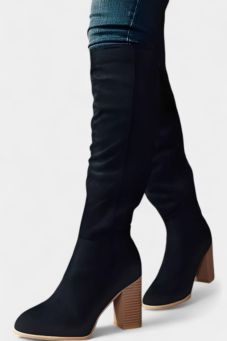 Calliope | Botas De Tacón Grueso hasta la Rodilla