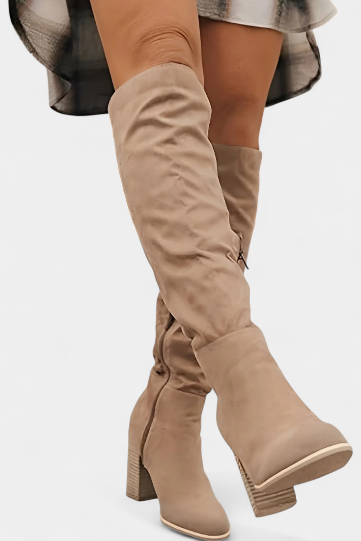 Calliope | Botas De Tacón Grueso hasta la Rodilla