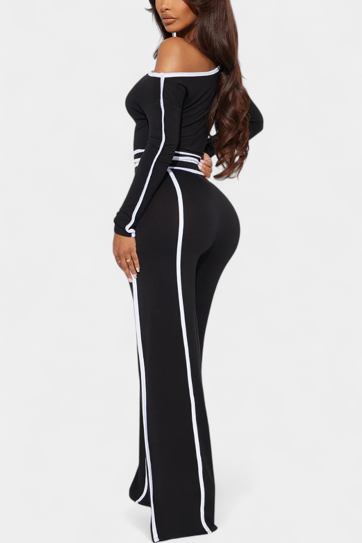 Krystelle | Conjunto Off-Shoulder con Pantalón de Corte Recto