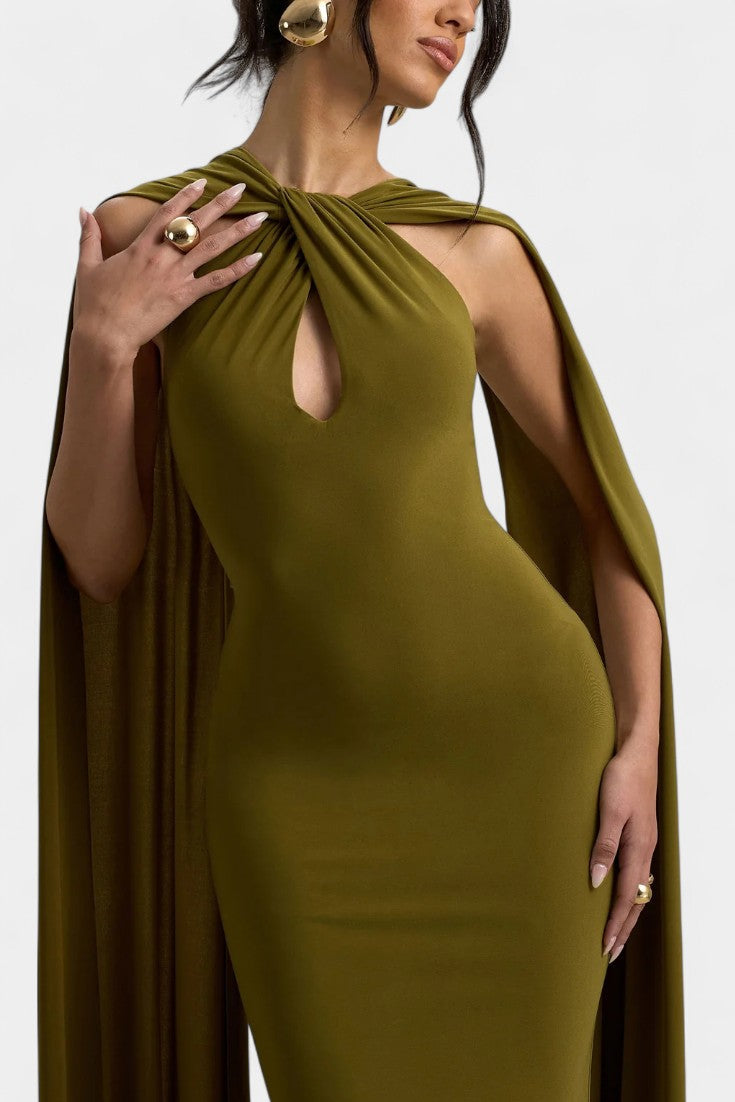 Faffienia | Vestido Maxi con Escote Halter y Corte en Forma de Llave