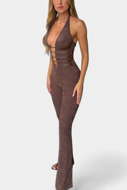 Kendra | Mono Halter de Encaje con Espalda Ajustable
