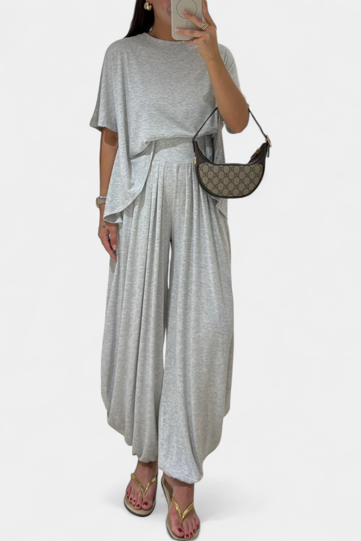 Trista | Conjunto Casual de Top Suave y Pantalones de Pierna Ancha