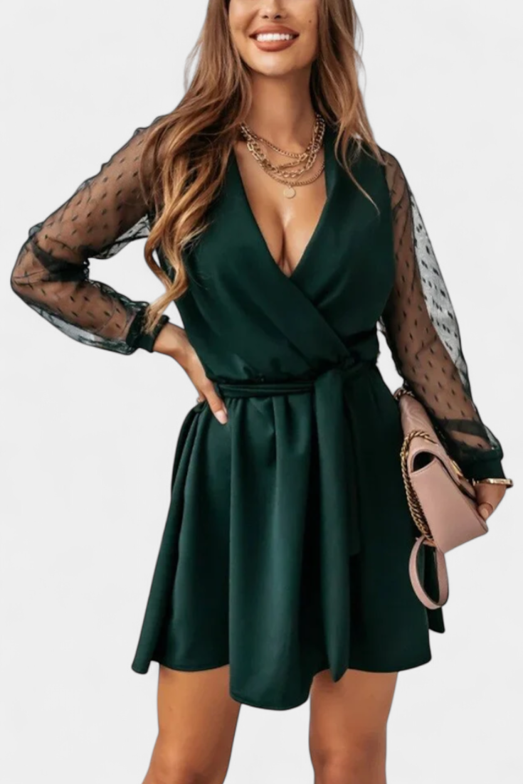 Calandra | Vestido Mini Elegante con Escote Sofisticado y Silueta Favorecedora