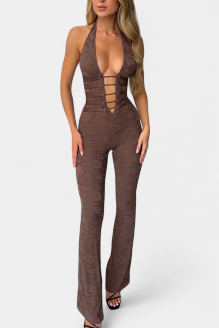 Kendra | Mono Halter de Encaje con Espalda Ajustable