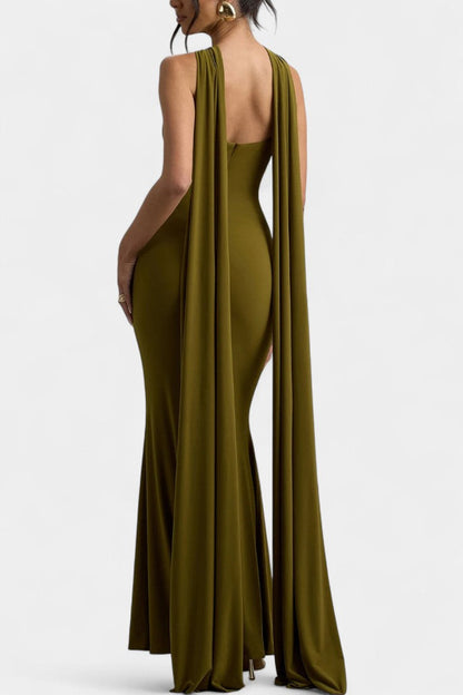 Faffienia | Vestido Maxi con Escote Halter y Corte en Forma de Llave