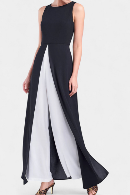 Alicia | Conjunto Bicolor Elegante sin Mangas con Pantalones Anchos