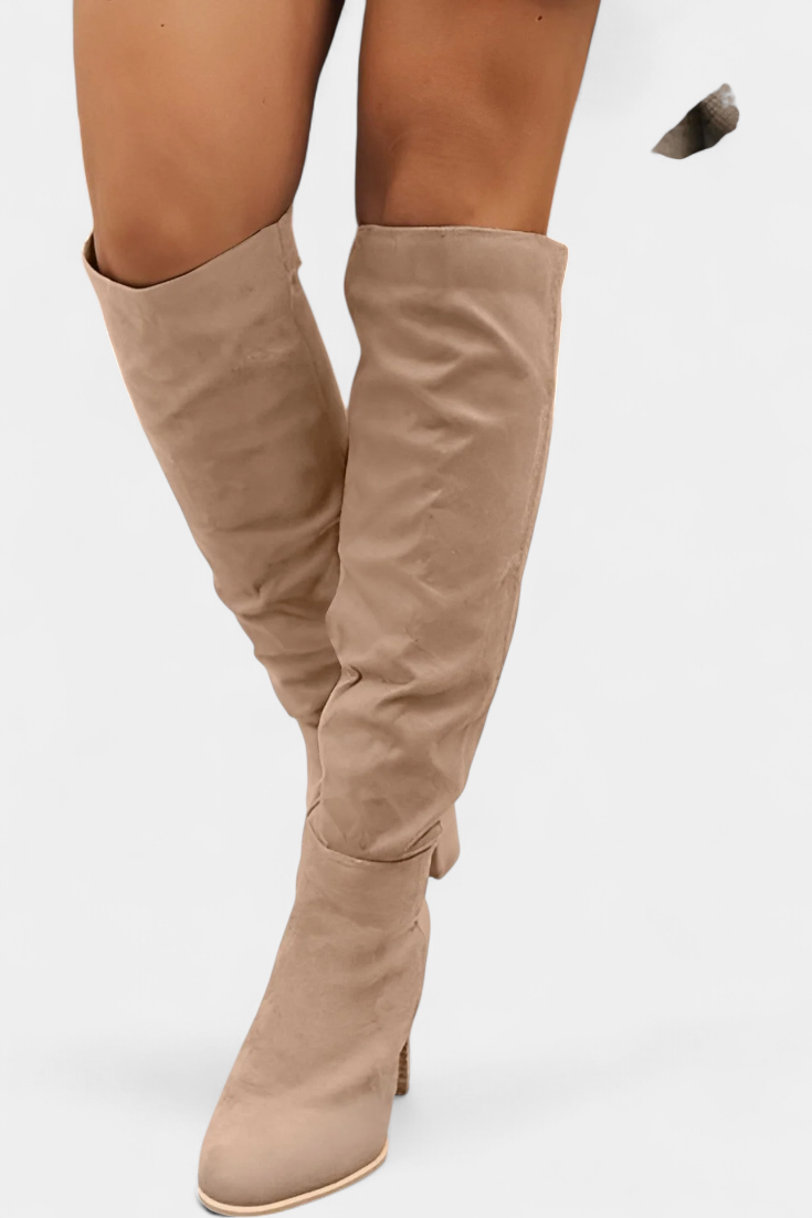 Calliope | Botas De Tacón Grueso hasta la Rodilla