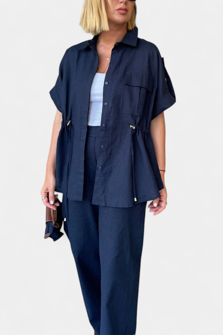 Lani | Conjunto Relaxed de Camisa y Pantalones de Algodón y Lino