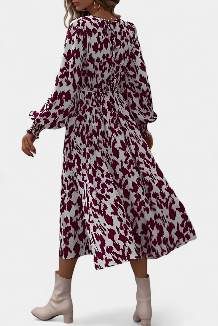 Yasmin | Vestido A-Line de Leopardo con Cintura Ajustable
