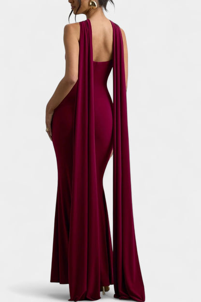 Faffienia | Vestido Maxi con Escote Halter y Corte en Forma de Llave