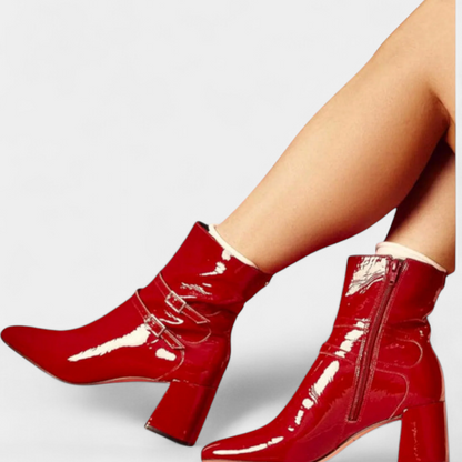 Vivi | Botas Rojas Con Tacón Grueso
