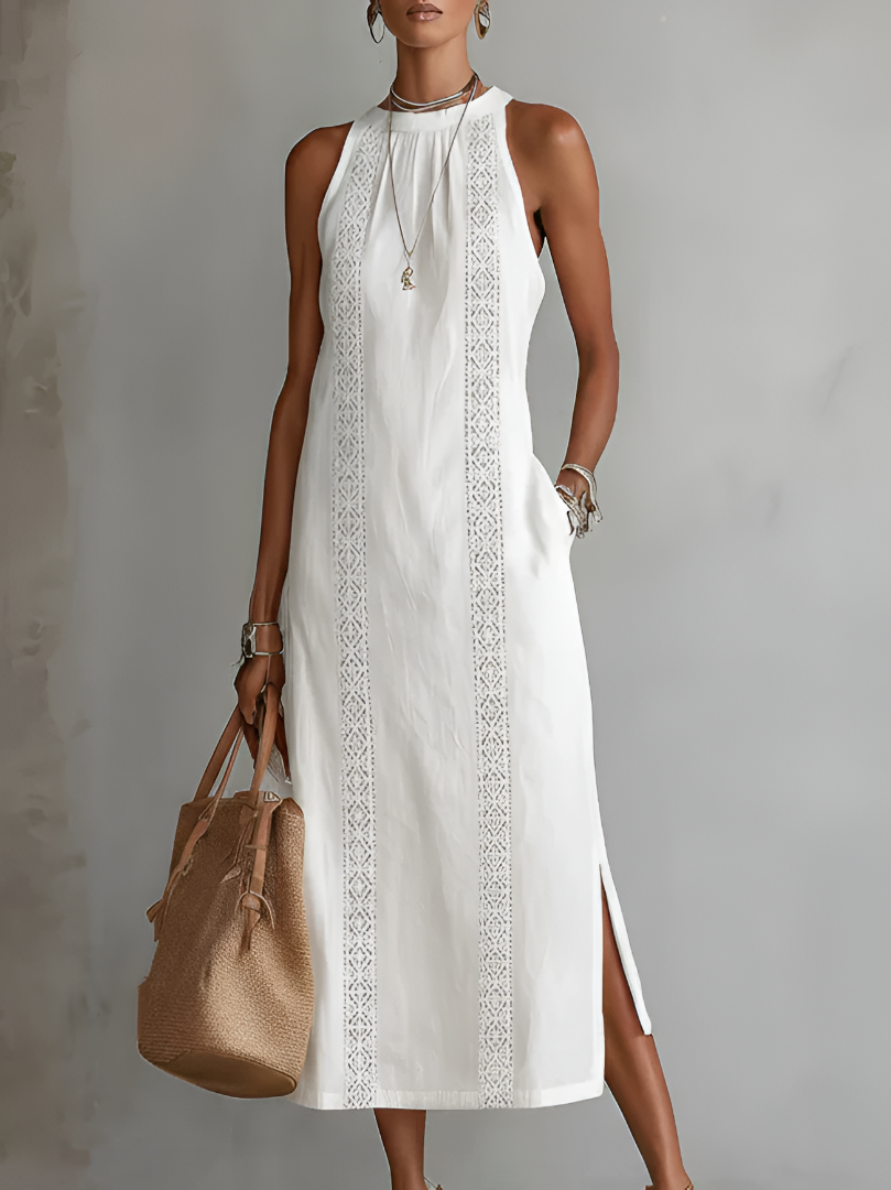 Gala | Vestido Midi con Cuello Mao