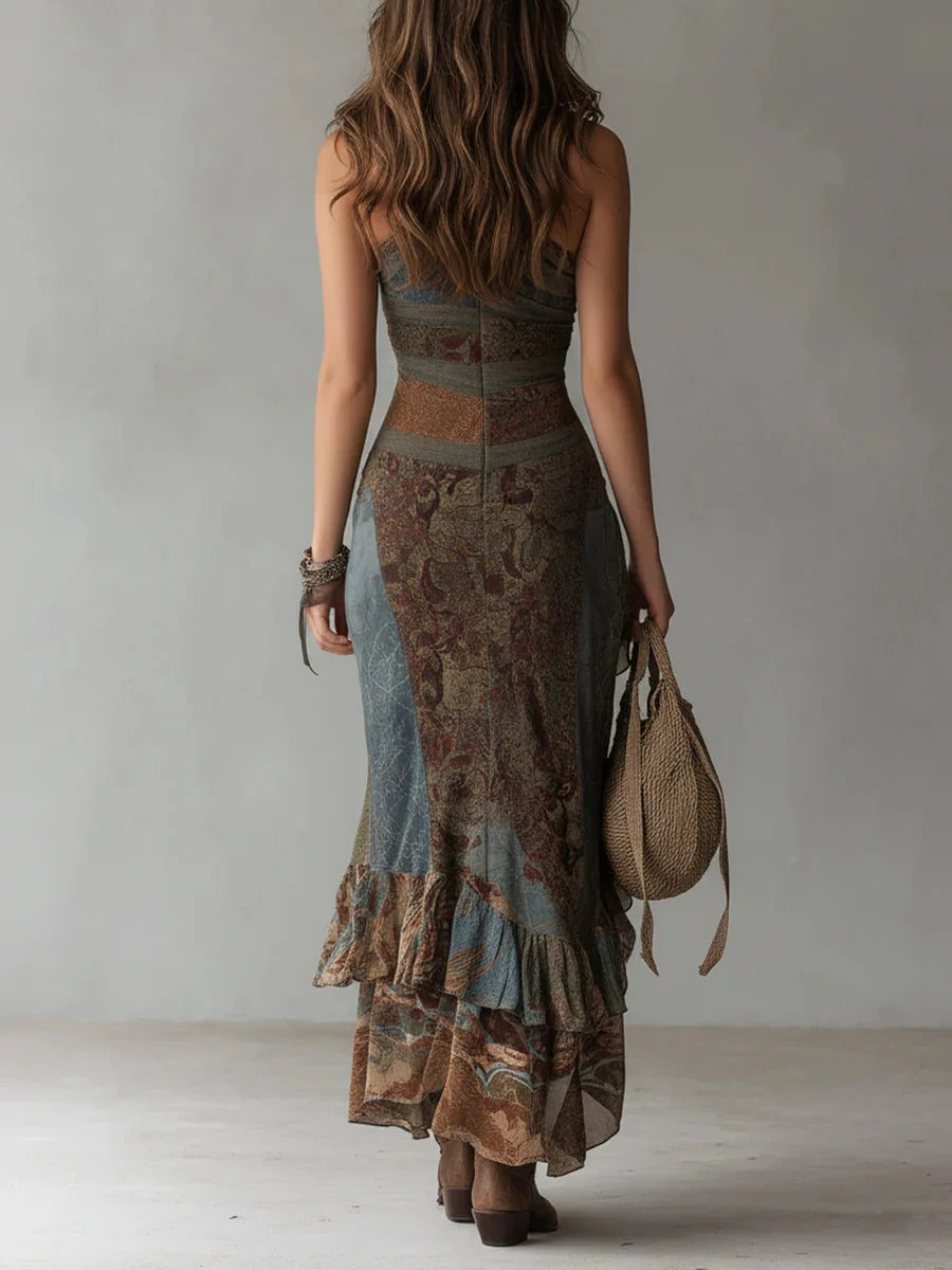 Imelda | Vestido Largo Asimétrico Étnico