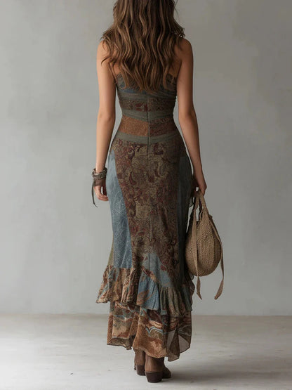 Imelda | Vestido Largo Asimétrico Étnico