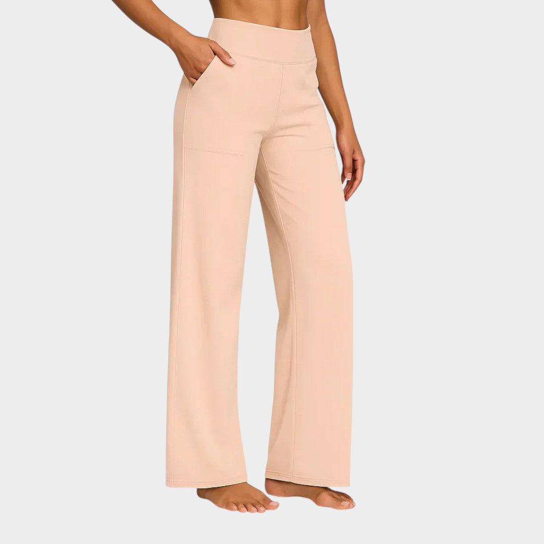 Calista | Pantalones de mujer de pierna ancha color marrón