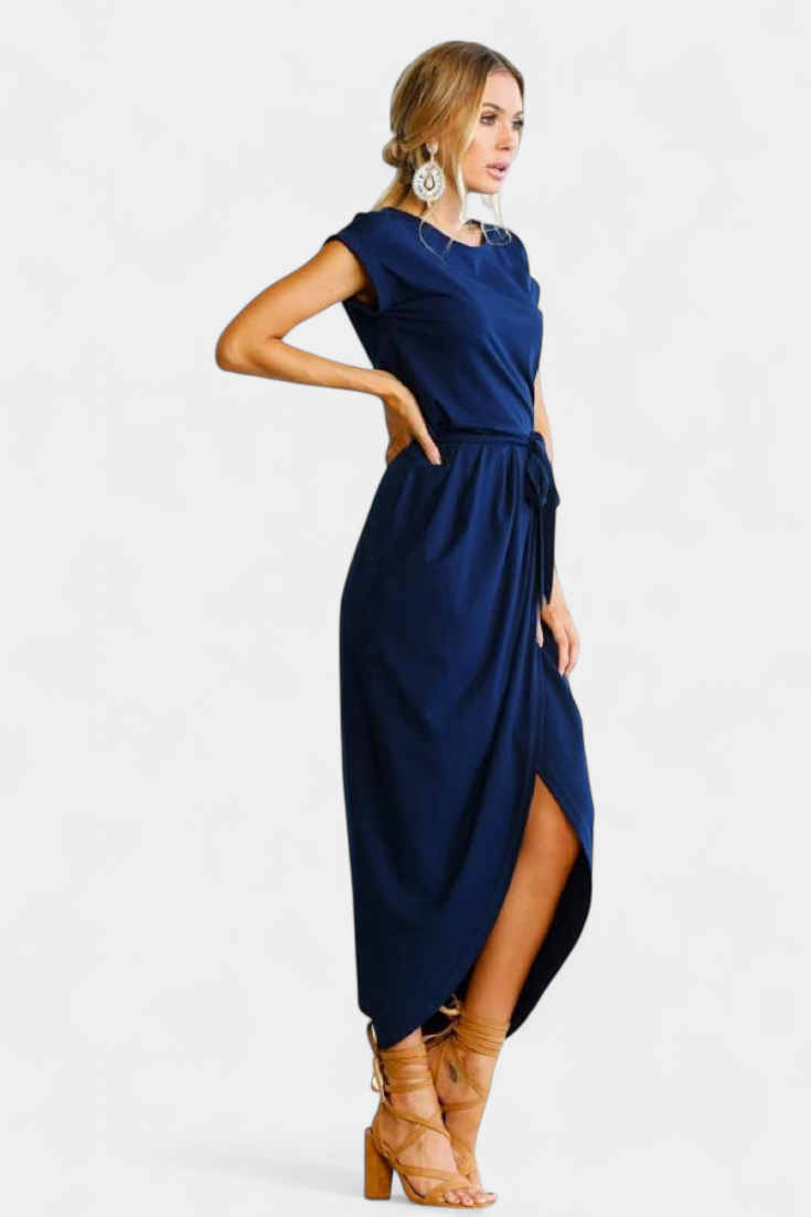 Clarissa | Vestido Midi Envolvente con Abertura Lateral