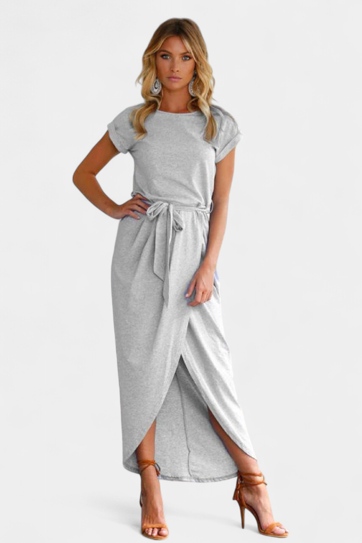 Clarissa | Vestido Midi Envolvente con Abertura Lateral