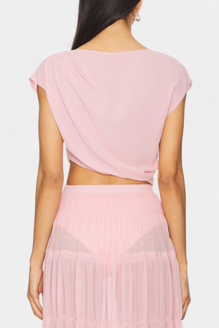 Nalia | Falda de Chifón con Cintura Elástica y Capas Vaporosas