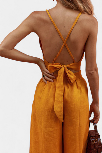 Valentina | Conjunto de Chaleco de Encaje de Espalda Abierta y Pantalones Anchos