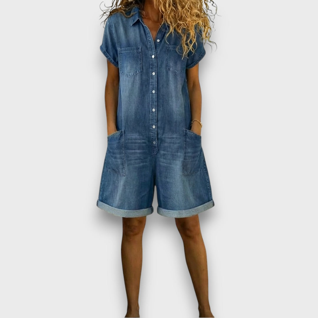 Ángeles | Conjunto vaquero camisa y short casual