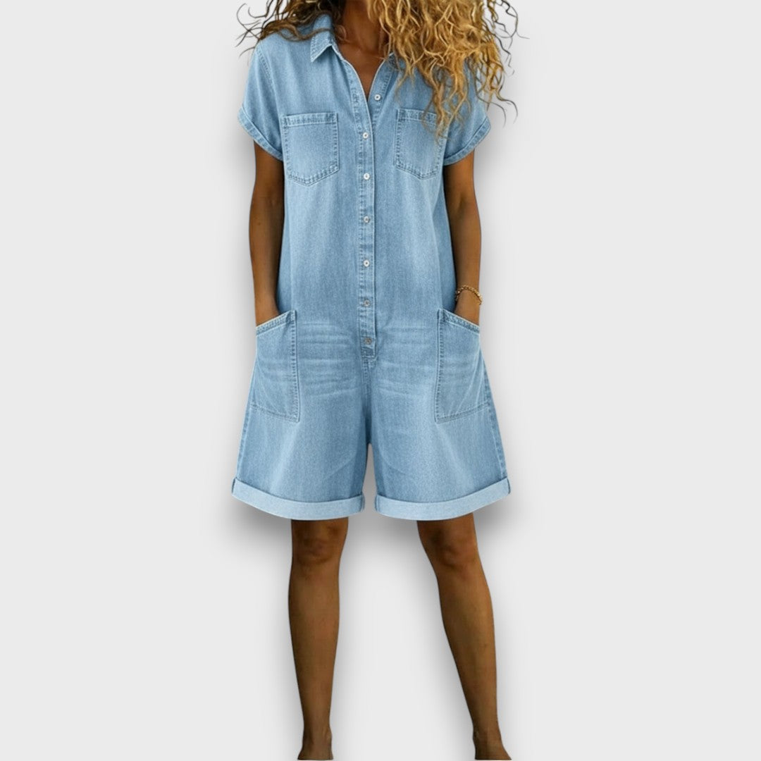 Ángeles | Conjunto vaquero camisa y short casual