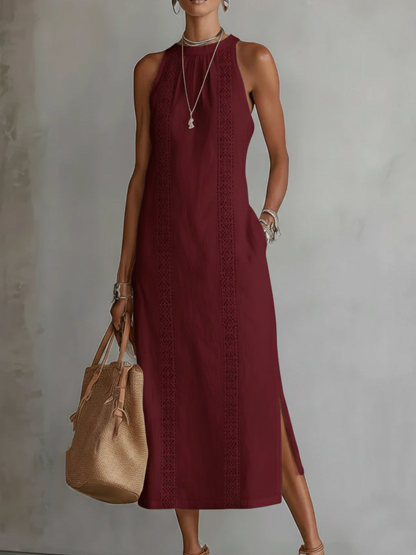 Gala | Vestido Midi con Cuello Mao
