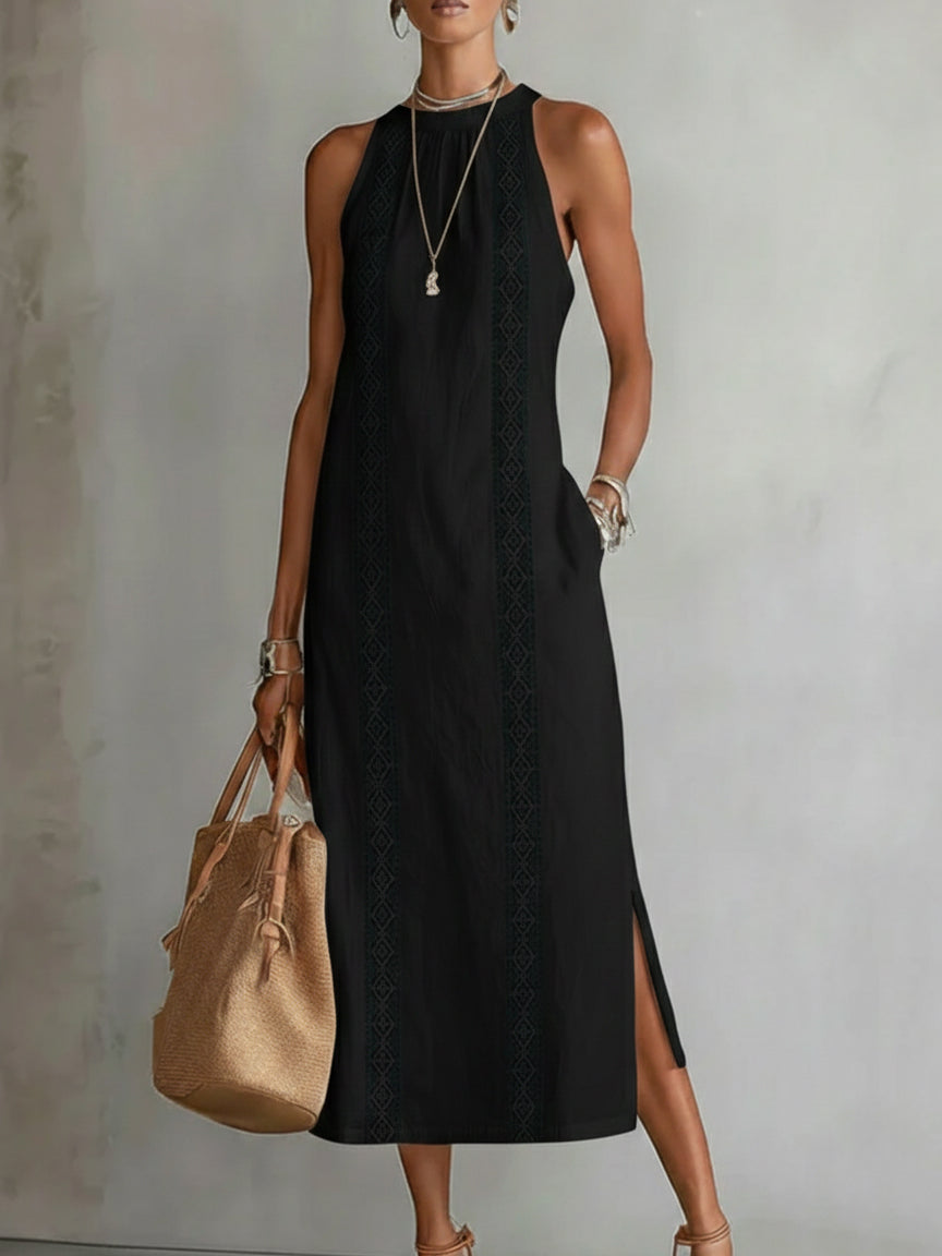 Gala | Vestido Midi con Cuello Mao