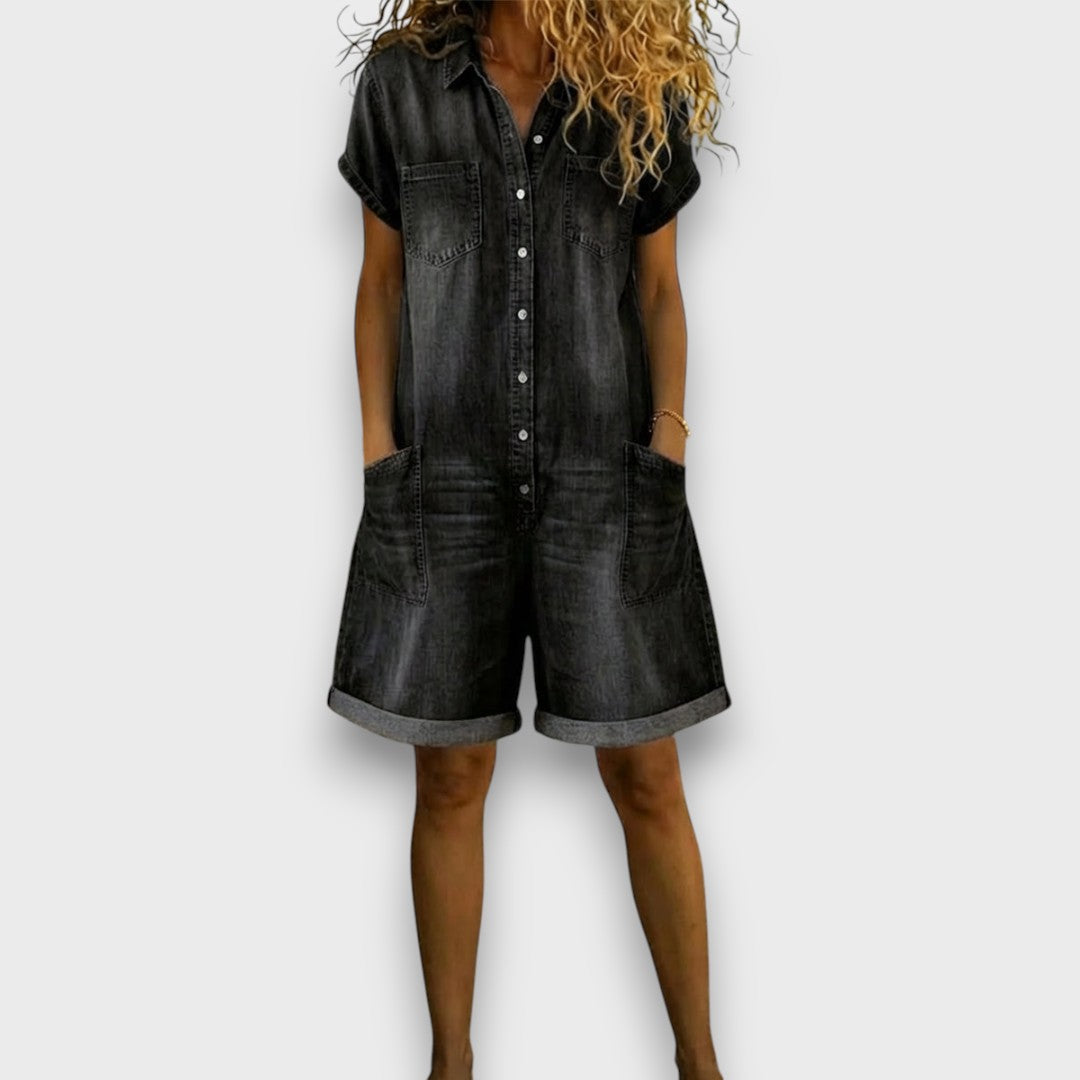 Ángeles | Conjunto vaquero camisa y short casual