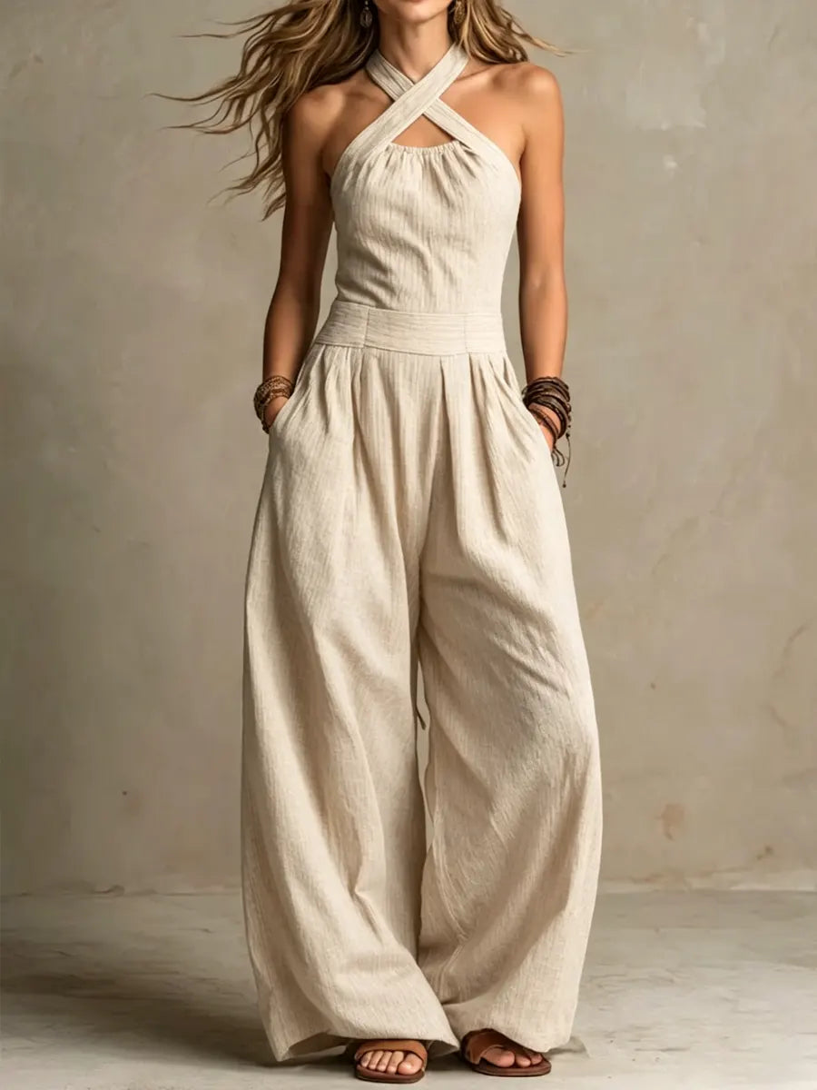 Leyre | Mono Largo con Cuello Halter