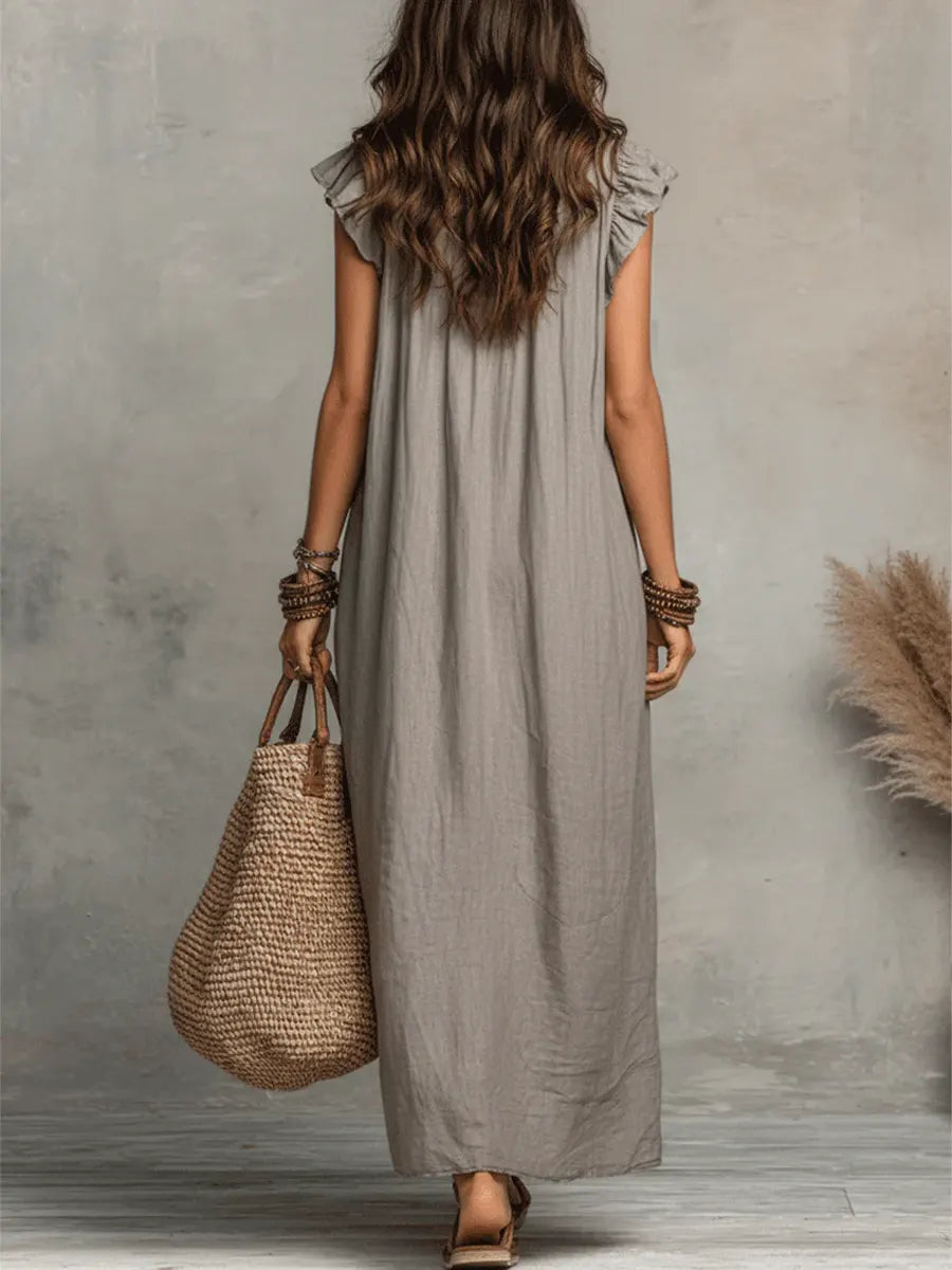 Amaya | Vestido Largo Bohemio en Lino y Algodón