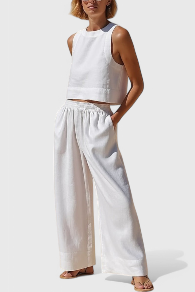 Avelina | Conjunto Minimalista en Algodón y Lino Ligero