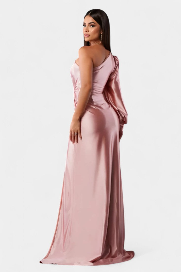 Charlotte | Vestido Asimétrico Drapado de Un Hombro