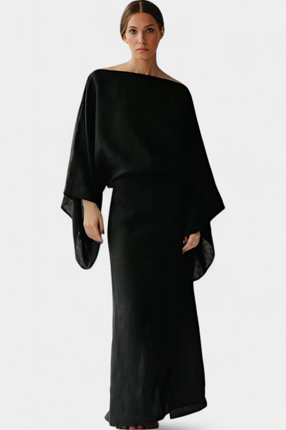 Kamilia | Vestido Kimono de Lino y Algodón con Cinturón